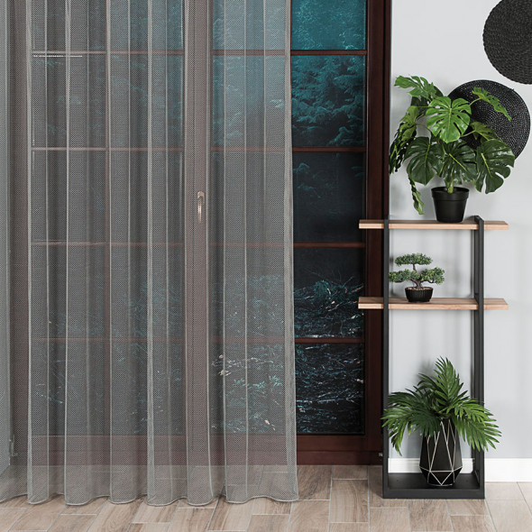 Firanka żakardowa 004514 - wysokość 295 cm - szary