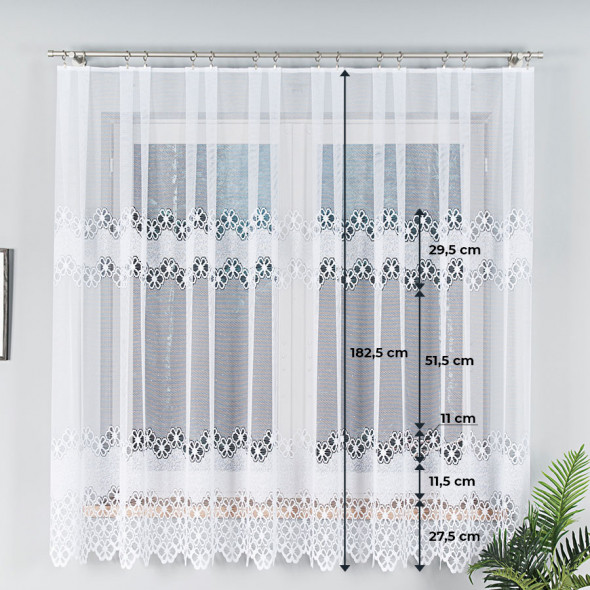 Firanka żakardowa 004523 - wysokość 170 cm - biały