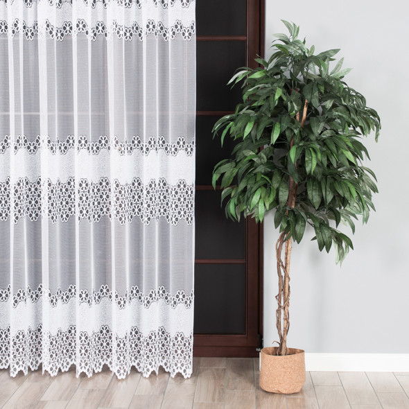 Firanka żakardowa 004523 - wysokość 250 cm - biały