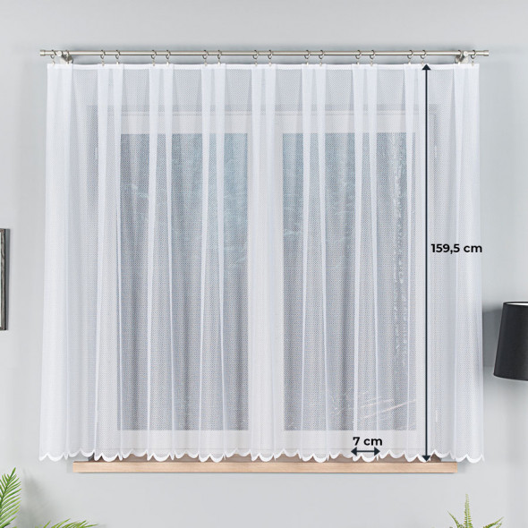 Firanka żakardowa 007336 - wysokość 160 cm - biały