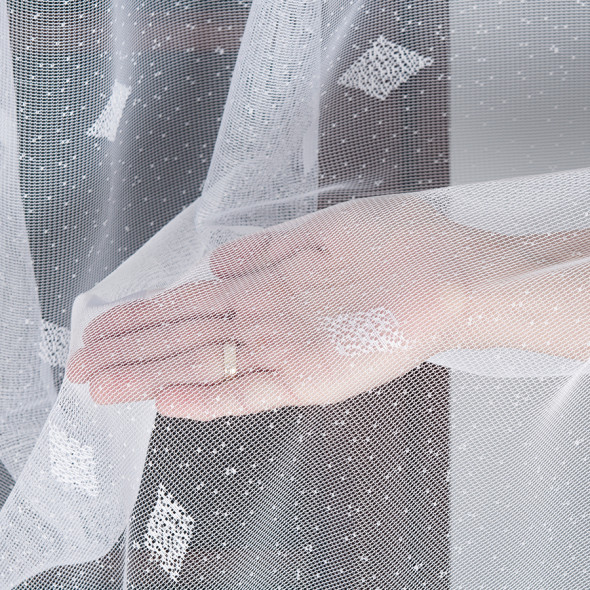 Firanka żakardowa 007528 - wysokość 250 cm - biały