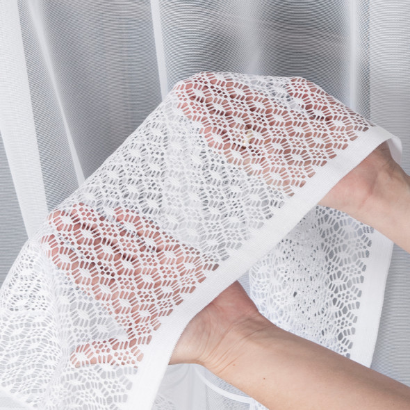 Firanka żakardowa 007596 - wysokość 250 cm - biały