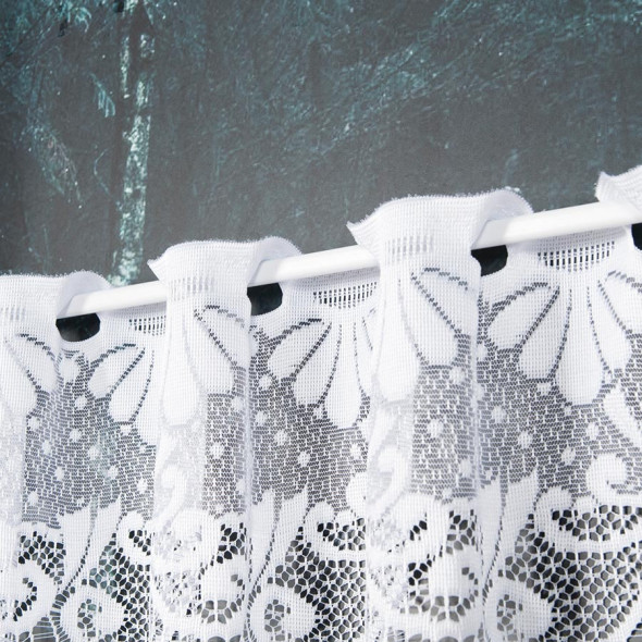 Firanka żakardowa 017480 - wysokość 100 cm - biały