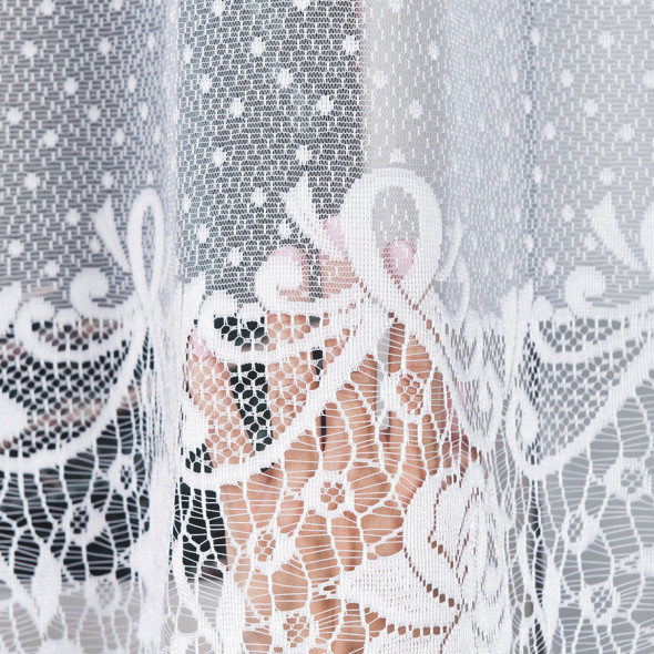 Firanka żakardowa 017480 - wysokość 160 cm - biały