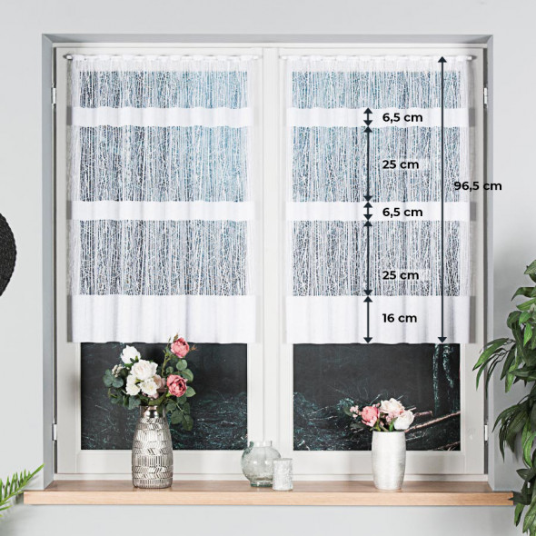 Firanka żakardowa 018352 - wysokość 100 cm - biały