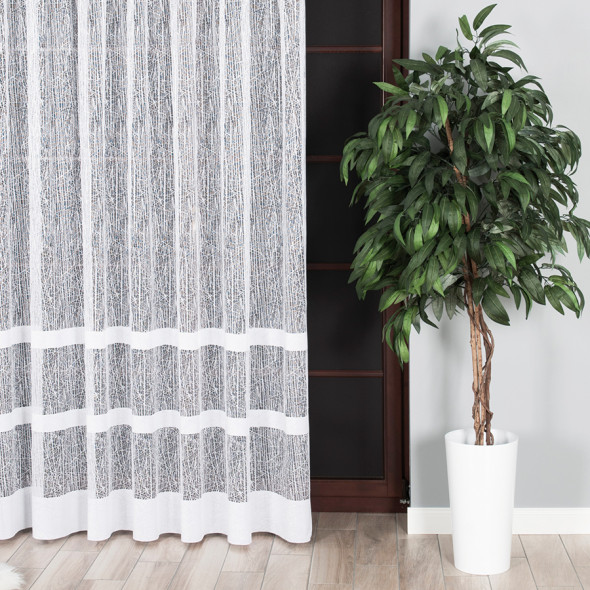 Firanka żakardowa 018352 - wysokość 230 cm - biały