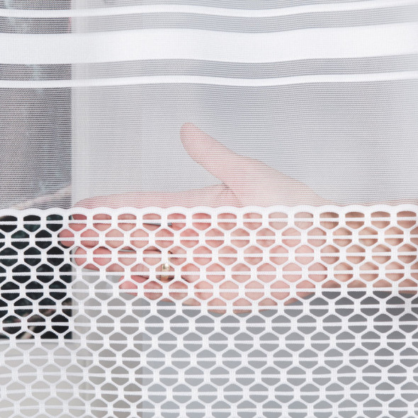 Firanka żakardowa 018601 - wysokość 160 cm - biały