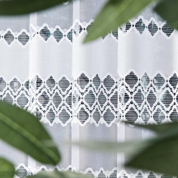 Firanka żakardowa 018669 - wysokość 110 cm - biały