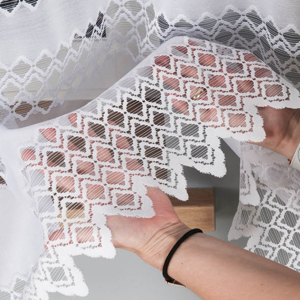 Firanka żakardowa 018669 - wysokość 150 cm - biały