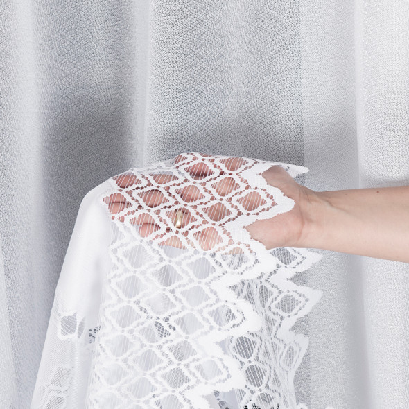 Firanka żakardowa 018669 - wysokość 230 cm - biały