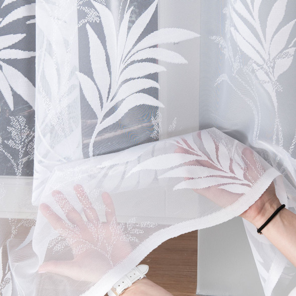 Firanka żakardowa 018920 - wysokość 180 cm - biały