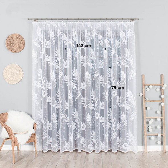 Firanka żakardowa 018920 - wysokość 200 cm - biały