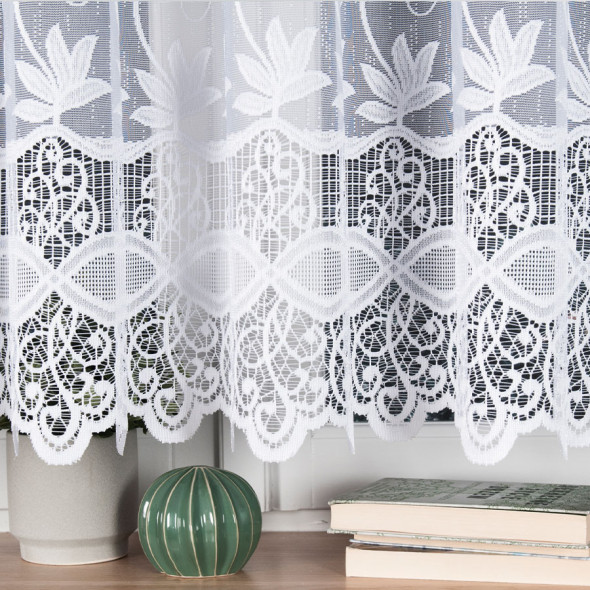 Firanka żakardowa 018960 - wysokość 150 cm - biały