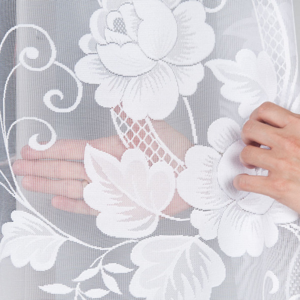 Firanka żakardowa 023006 - wysokość 160 cm - biały