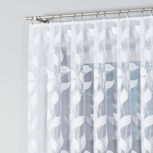 Firanka żakardowa 023083 - wysokość 150 cm - biały