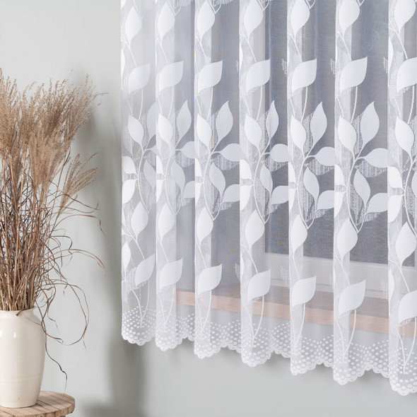 Firanka żakardowa 023083 - wysokość 180 cm - biały