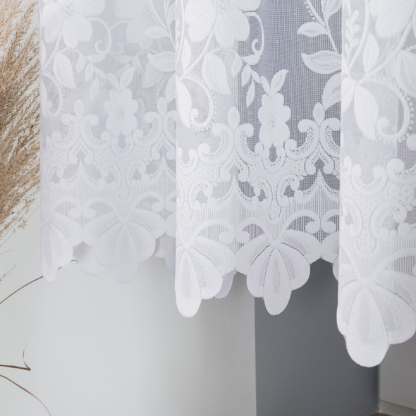 Firanka żakardowa 023092 - wysokość 140 cm - biały