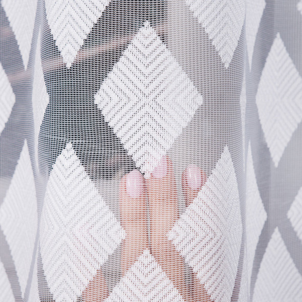 Firanka żakardowa 023147 - wysokość 180 cm - biały