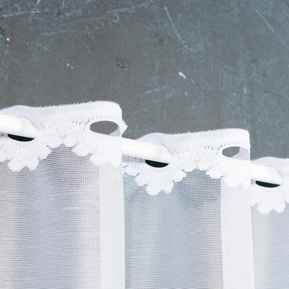 Firanka żakardowa 023297 - wysokość 110 cm - biały