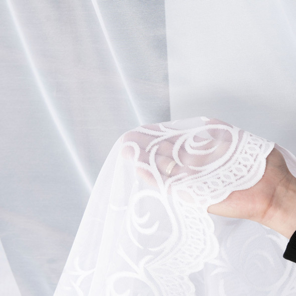 Firanka żakardowa 023297 - wysokość 160 cm - biały