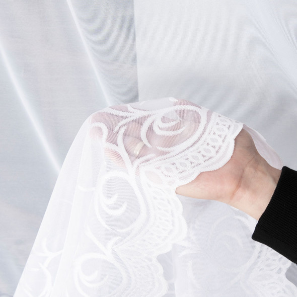 Firanka żakardowa 023297 - wysokość 180 cm - biały