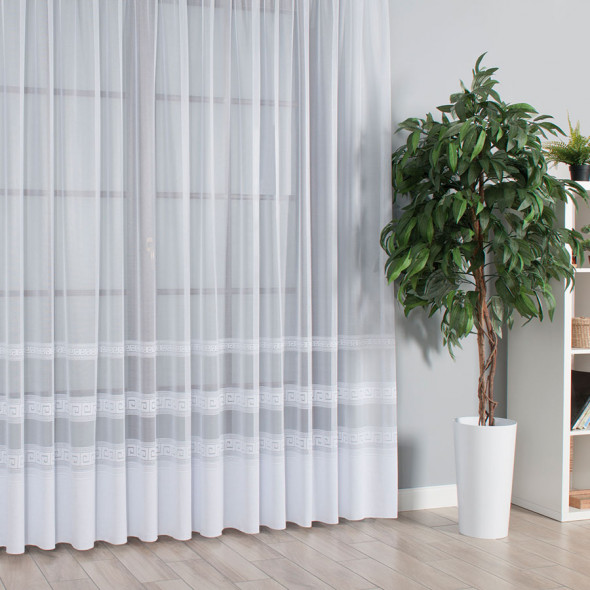 Firanka żakardowa 043101 - wysokość 250 cm - biały