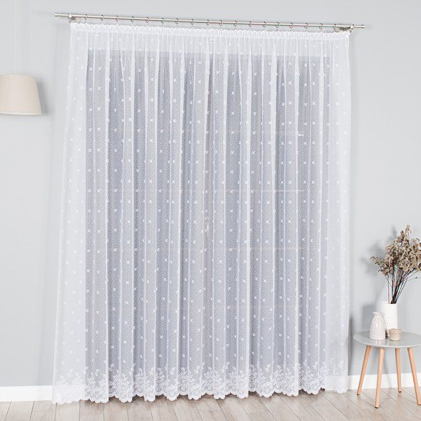 Firanka żakardowa 054160 - wysokość 250 cm - biały