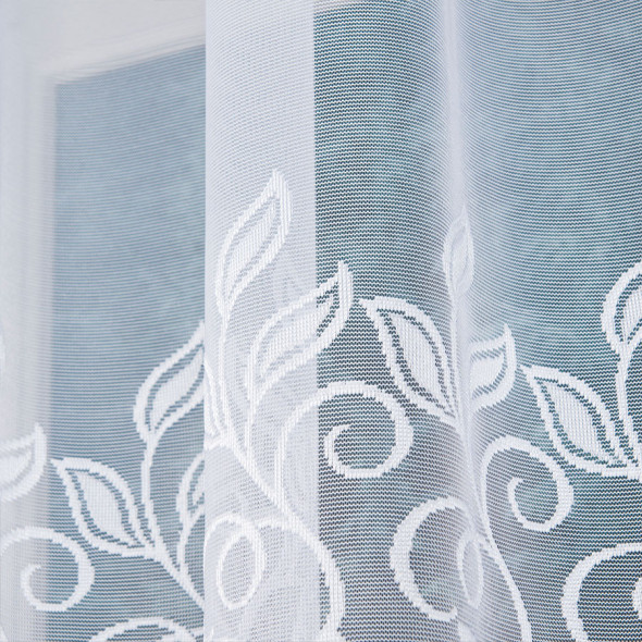 Firanka żakardowa 648107 - wysokość 120 cm - biały