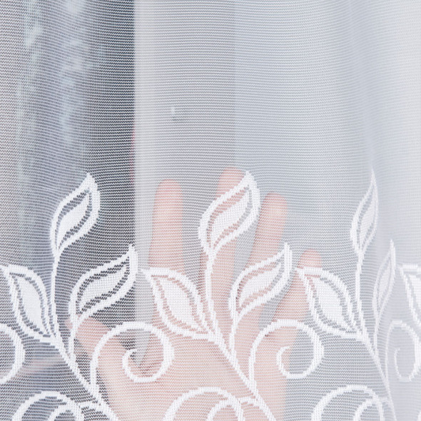 Firanka żakardowa 648107 - wysokość 130 cm - biały