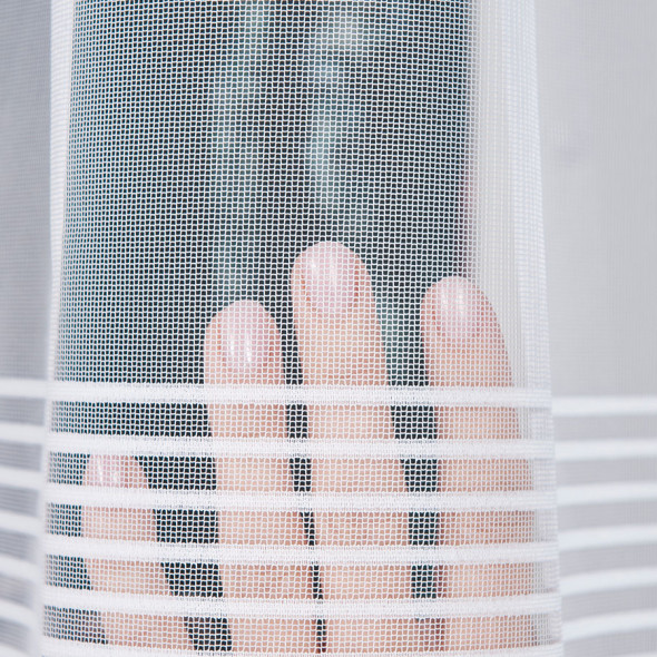 Firanka żakardowa z ołowianką 000279 - wysokość 150 cm - biały