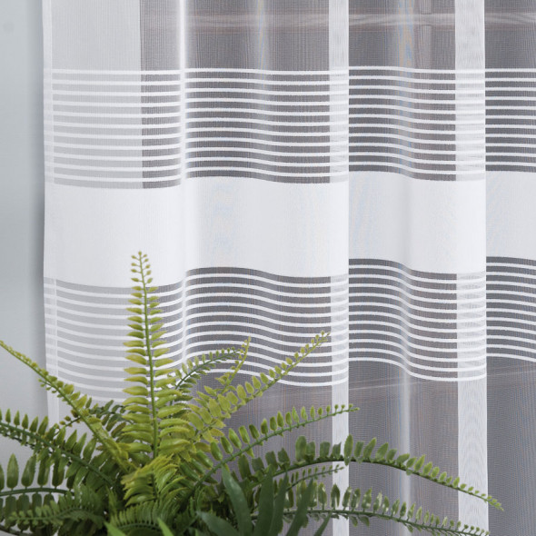 Firanka żakardowa z ołowianką 000279 - wysokość 250 cm - biały