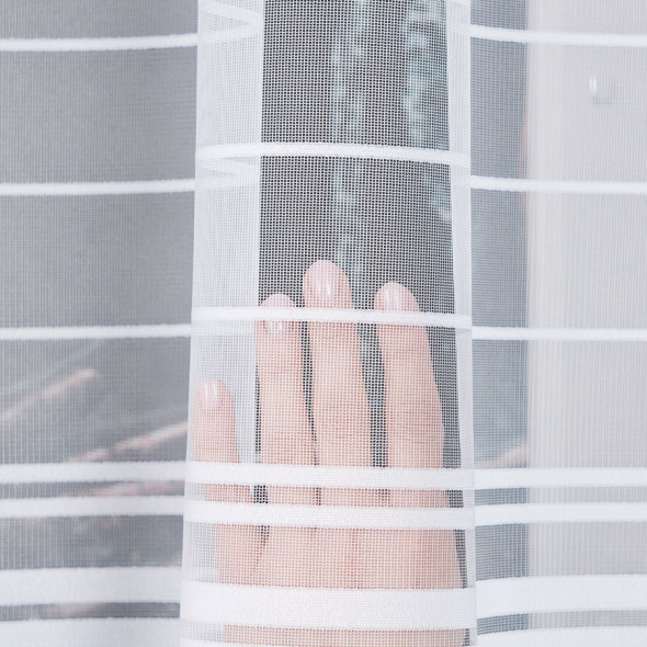 Firanka żakardowa z ołowianką 000280 - wysokość 160 cm - biały