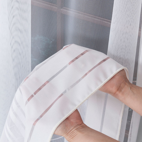 Firanka żakardowa z ołowianką 000280 - wysokość 300 cm - biały