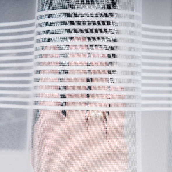 Firanka żakardowa z ołowianką 000282 - wysokość 140 cm - biały