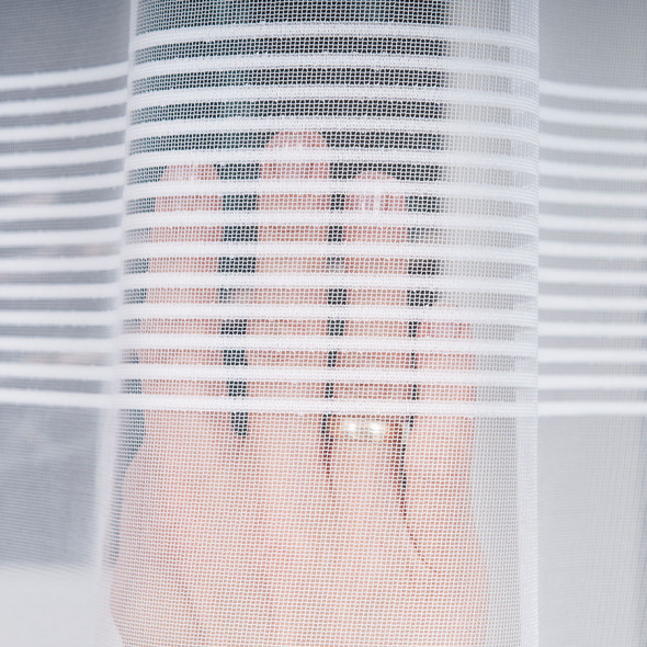 Firanka żakardowa z ołowianką 000282 - wysokość 170 cm - biały