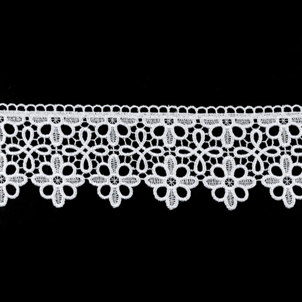 Gipiura z błyszczącą przędzą 073364 - wysokość 10,5 cm - biały