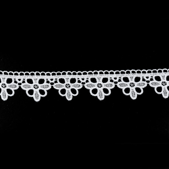 Gipiura z błyszczącą przędzą 073364 - wysokość 4 cm - biały