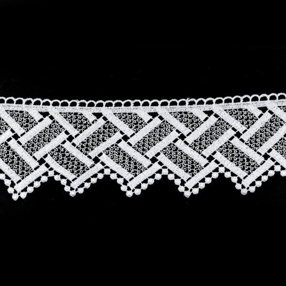 Gipiura z błyszczącą przędzą 073384 - wysokość 10 cm - biały