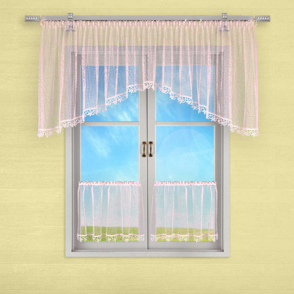 Komplet kuchenny szyty z bukli GIZELA - 80x300 cm + (50x150 cm)*2 - biały