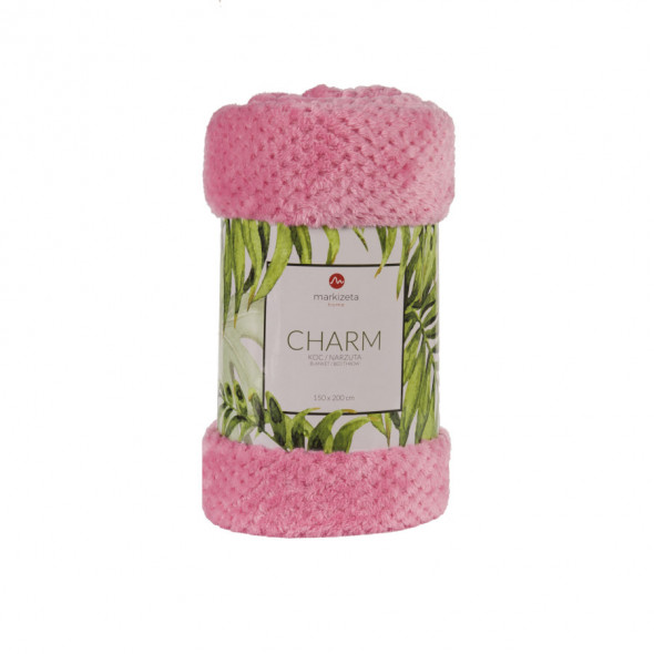 Miękki koc CHARM - 150x200 cm - różowy