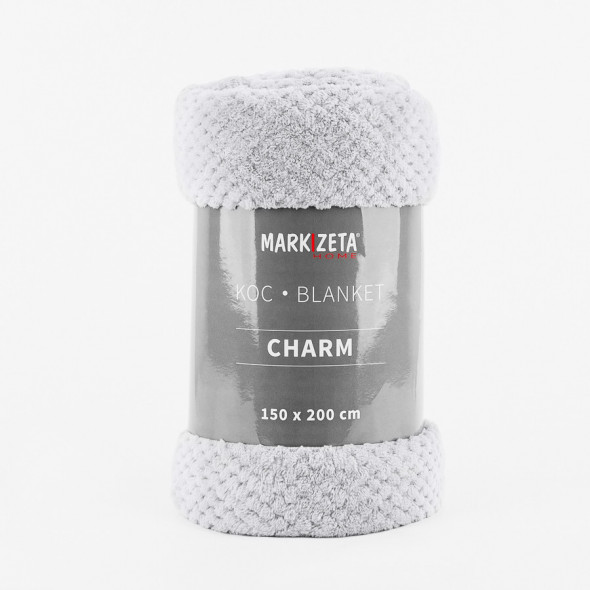Miękki koc CHARM - 150x200 cm - srebrny
