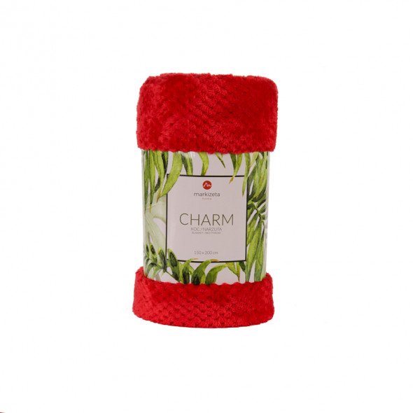 Miękki koc CHARM - 220x200 cm - czerwony