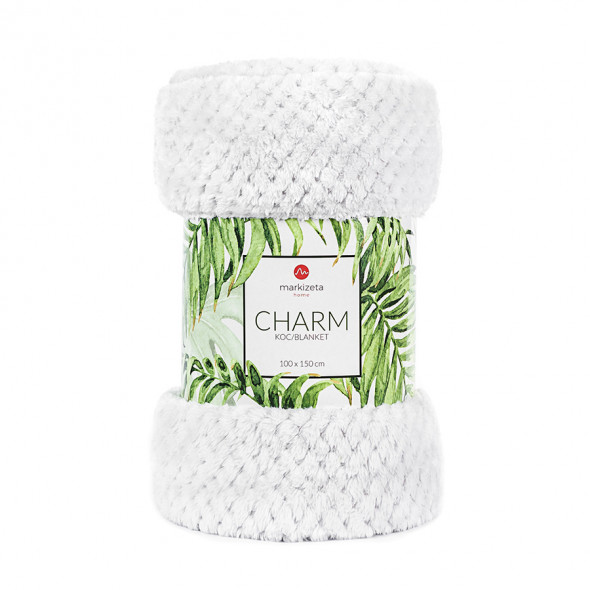 Miękki koc CHARM - 220x200 cm - srebrny