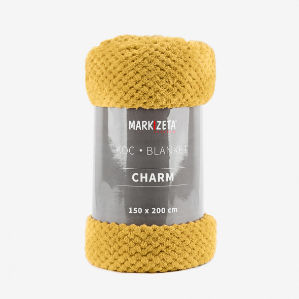 Miękki koc CHARM - 220x200 cm - złoty