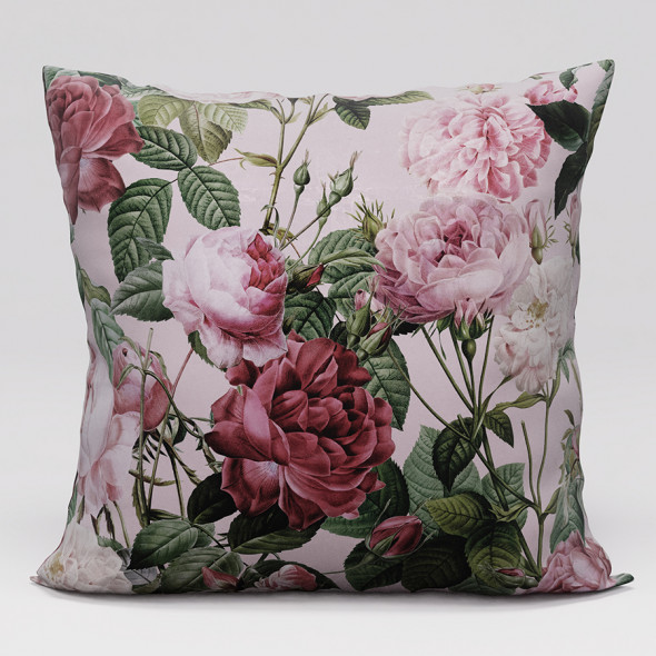 Poszewka dekoracyjna MORENA VELVET- 45x45 cm - różowy