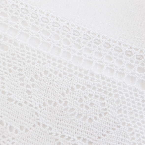 Obrus gipiurowy ROSA - 40x170 cm - biały