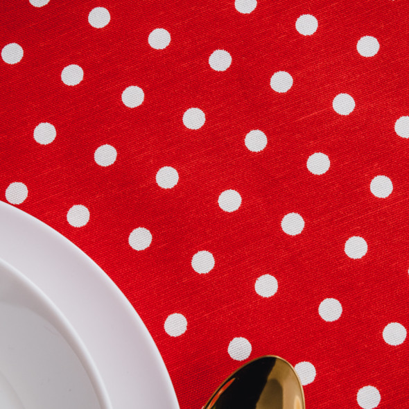 Obrus wodoodporny GROCHY - 130x160 cm - czerwony