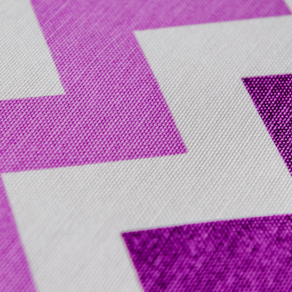 Obrus wodoodporny ZYGZAK - 130x160 cm - ecru/błękit/fiolet