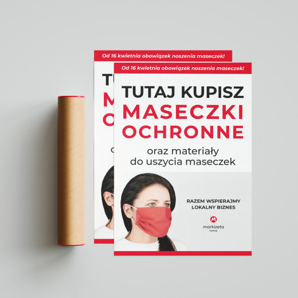 Plakat A3 TUTAJ KUPISZ MASECZKI OCHRONNE 2 szt. PLAKAT/MAS/001/042030/1