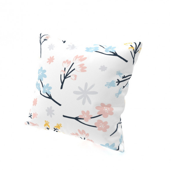 Poszewka CROCO - 40x40 cm - biała/różowa/turkusowa/żółta